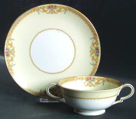 Sonora Footed Cream Soup Bowl & Saucer Set