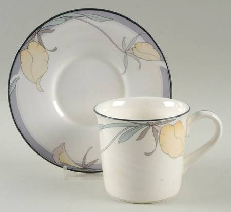 Society Orchid Flat Cup & Saucer Set