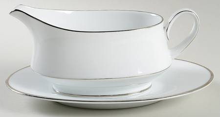 Spectrum (Platinum Rings) Gravy Boat & Underplate (Relish/Butter)