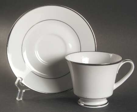 Spectrum (Platinum Rings) Footed Cup & Saucer Set