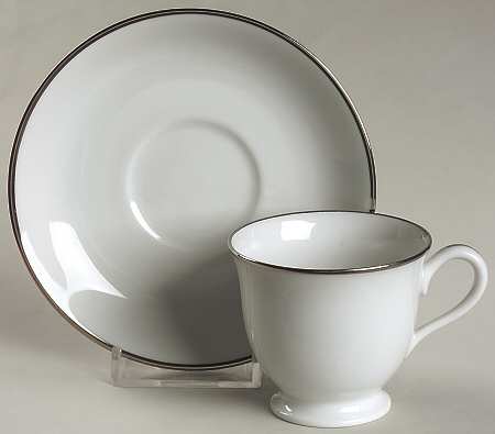 Spectrum (Platinum Rings) Footed Demitasse Cup & Saucer Set