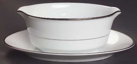 Spectrum (Platinum Rings) Gravy Boat with Attached Underplate