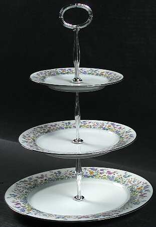 Spring Garden 13 7/8"-14 1/4" 3-Tiered Serving Tray(DP,SP,BB) HC