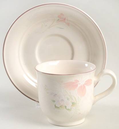 Spring Orchid Footed Cup & Saucer Set