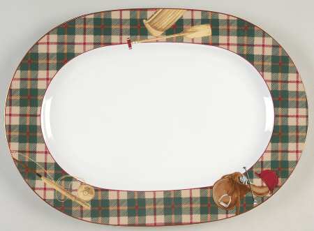 Sports Page 16" Oval Serving Platter