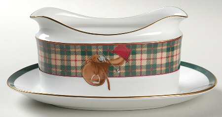 Sports Page Gravy Boat with Attached Underplate