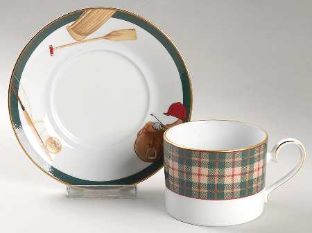 Sports Page Flat Cup & Saucer Set