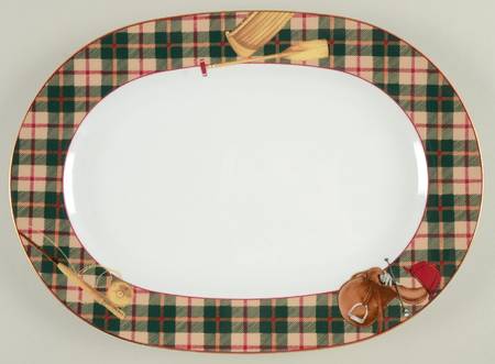 Sports Page 14" Oval Serving Platter