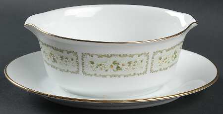 Spring Time Gravy Boat with Attached Underplate