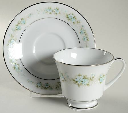 Spring Valley Footed Cup & Saucer Set