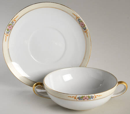 Strathmore Flat Cream Soup Bowl & Saucer Set