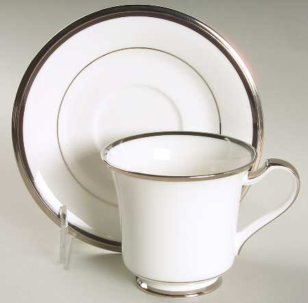 Sterling Tribute Footed Cup & Saucer Set