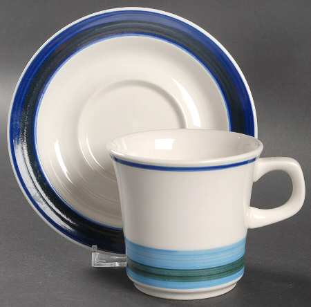 Surf Blue Flat Cup & Saucer Set