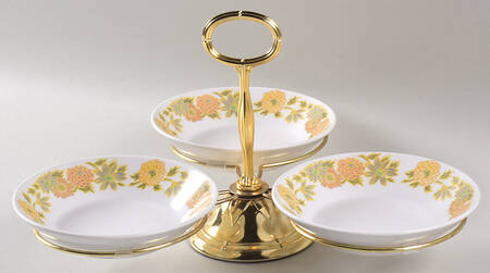 Sunny Side 7" x 12" 3-Part Relish & Metal Stand (FR) HC