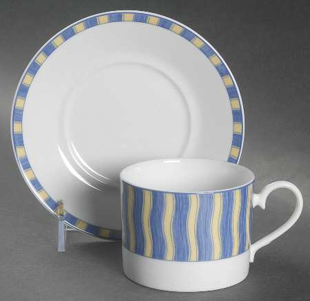 Summer Waves Flat Cup & Saucer Set