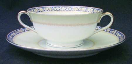 Swansea Footed Cream Soup Bowl & Saucer Set