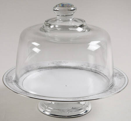 Sweet Leilani 6 1/2"-7 1/2" Footed Cheese Plate w/ Glass Dome HC