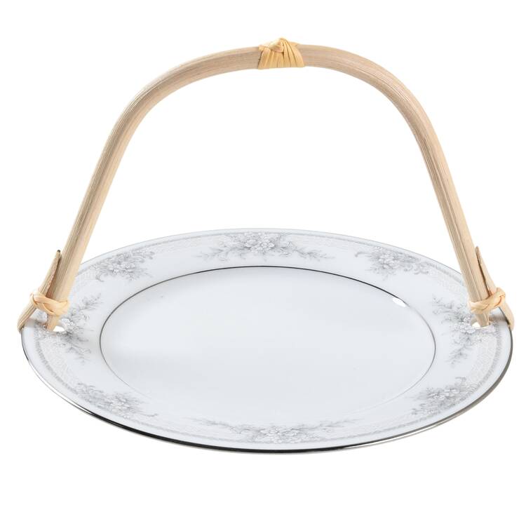 Sweet Leilani 5 3/8"-5 5/8" Bamboo Handled Serving Plate  HC