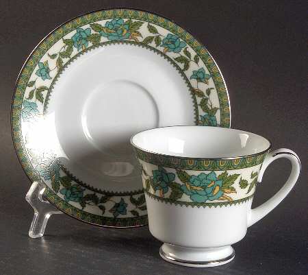 Tapestry Footed Cup & Saucer Set