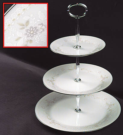 Temptation 13 7/8"-14 1/4" 3-Tiered Serving Tray(DP,SP,BB) HC