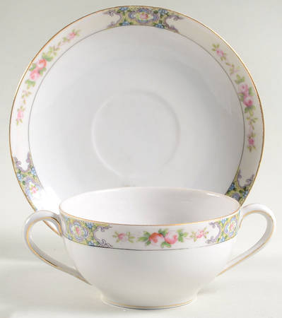 Thelma Bassett Flat Bouillon Cup & Saucer