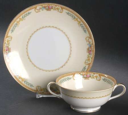 Tiara Footed Cream Soup Bowl & Saucer Set
