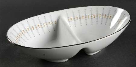 Tiffany 10" Oval Divided Vegetable Bowl