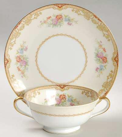 Topaze Footed Cream Soup Bowl & Saucer Set