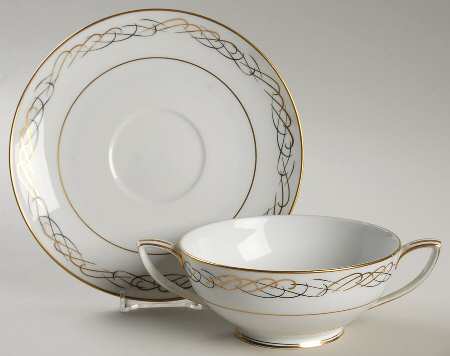 Trent Footed Cream Soup Bowl & Saucer Set