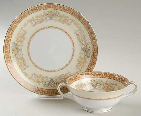 Trinity Footed Cream Soup Bowl & Saucer Set