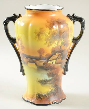 Tree In The Meadow 9" Handled Vase