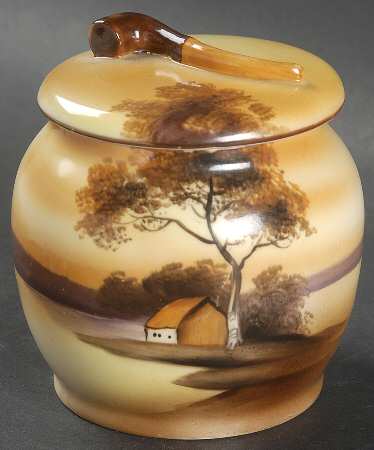 Tree In The Meadow Tobacco Jar & Lid