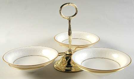 Tulane 7" x 12" 3-Part Relish & Metal Stand (FR) HC