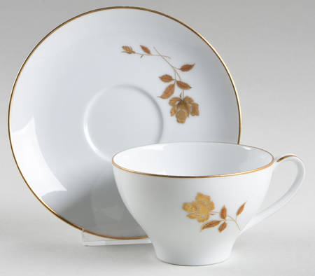 Tudor Rose Flat Cup & Saucer Set