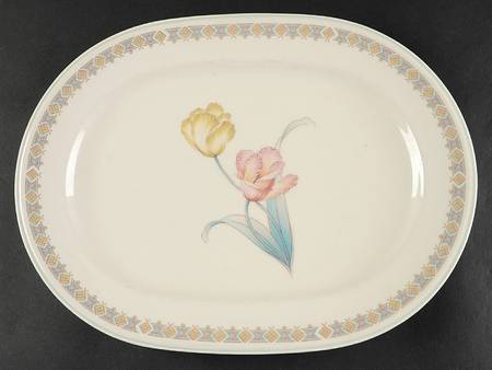 Tulip Time 13" Oval Serving Platter