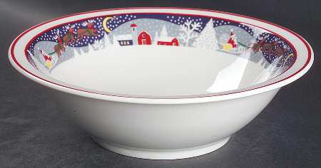 Twas The Night Before Christmas (#8100) 9" Round Vegetable Bowl by Noritake