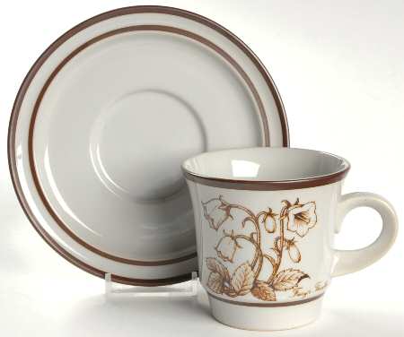 Vale Flowers Flat Cup & Saucer Set
