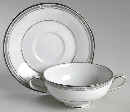 Van Orsdale Footed Cream Soup Bowl & Cup Saucer Set
