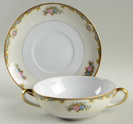Vasona Flat Cream Soup Bowl & Saucer Set