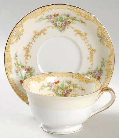 Vendome (2 3 4" Design Border) Footed Cup & Saucer Set