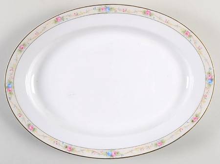 Vendome (Half Inch Band Design) 13" Oval Serving Platter
