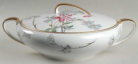 Verna (Gold Trim) Round Covered Vegetable
