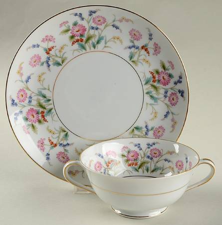 Veronica Footed Cream Soup Bowl & Saucer Set