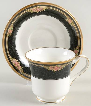 Venetian Rose Footed Cup & Saucer Set