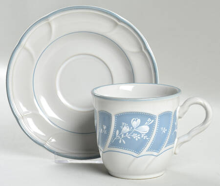 Victory Blue Flat Cup & Saucer Set