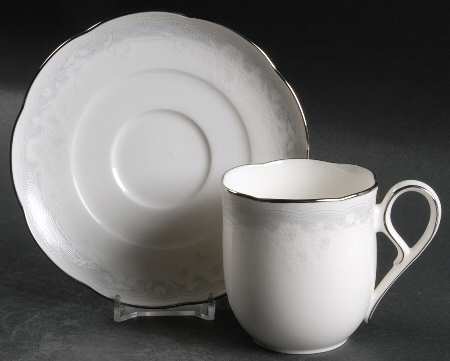 Victorian Lace Flat Cup & Saucer Set