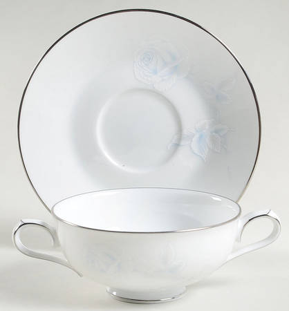 Virtue Footed Cream Soup Bowl & Cup Saucer Set