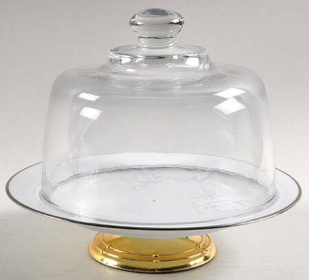 Virtue 6 1/2"-7 1/2" Footed Cheese Plate w/ Glass Dome HC