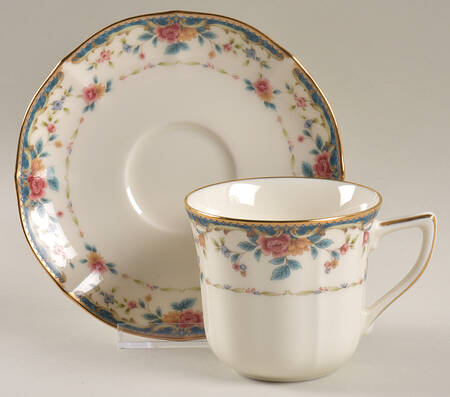 Vintage Rose Flat Cup & Saucer Set