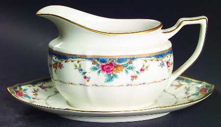 Vintage Rose Gravy Boat & Underplate